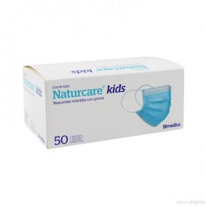 MASCARILLA QUIRURGICA IIR NATURCARE KIDS 50 UNIDADES AZULES