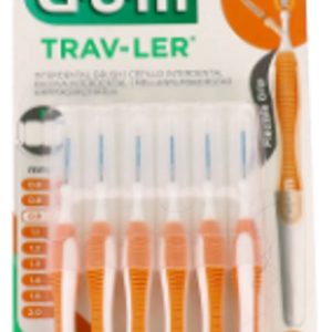CEPILLO INTERDENTAL VIAJE GUM 1412 TRAV-LER ULTRAFINO 0.9 mm CILINDRICO 6 UNIDADES