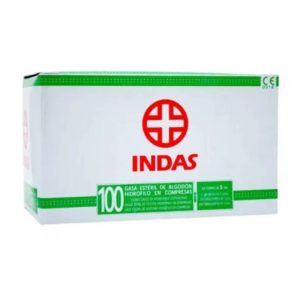COMPRESAS GASA ESTERIL INDAS C/100 UND.